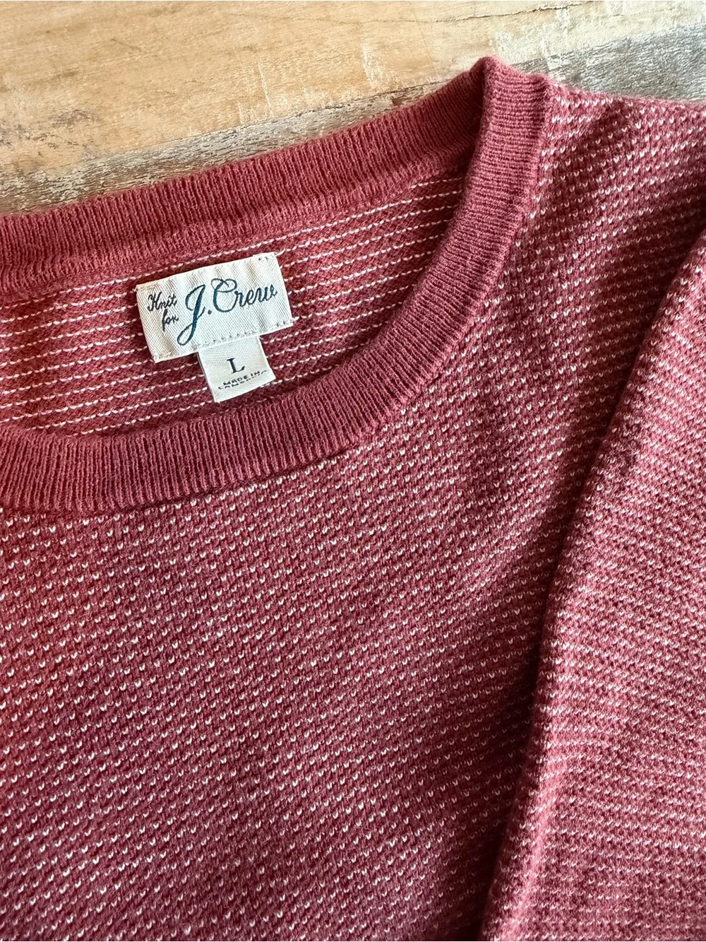 J. Crew Women’s Textured Crewneck Sweater in Wine